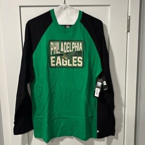 Philadelphia Eagles long sleeve new era shirt with tags  green/black XL